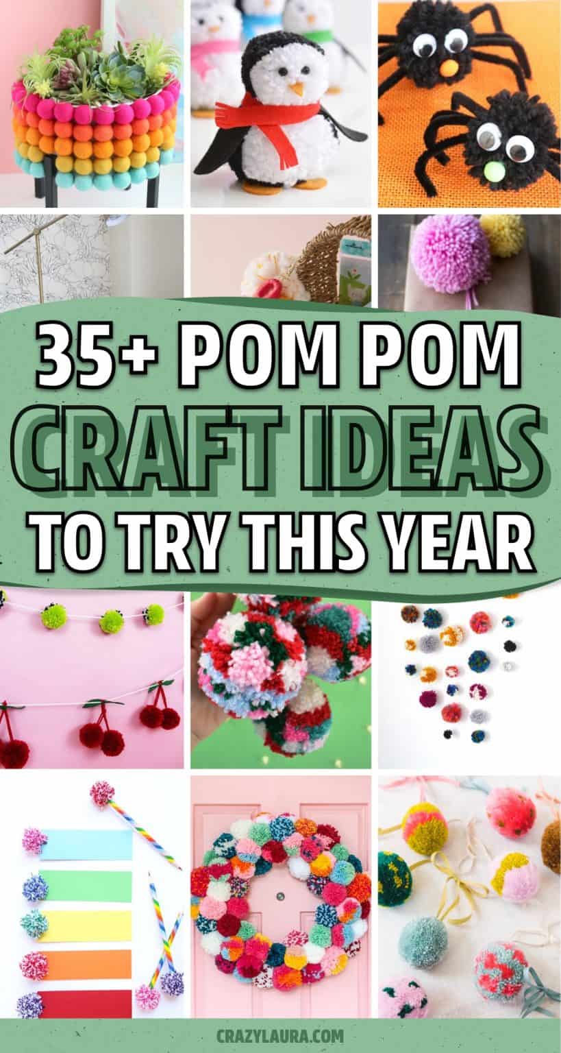 35+ Best DIY Pom Pom Crafts & Tutorial Ideas - Crazy Laura