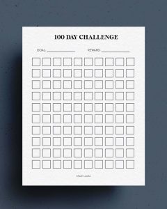 Free Challenge Tracker Printable With 30 & 100 Day Pages