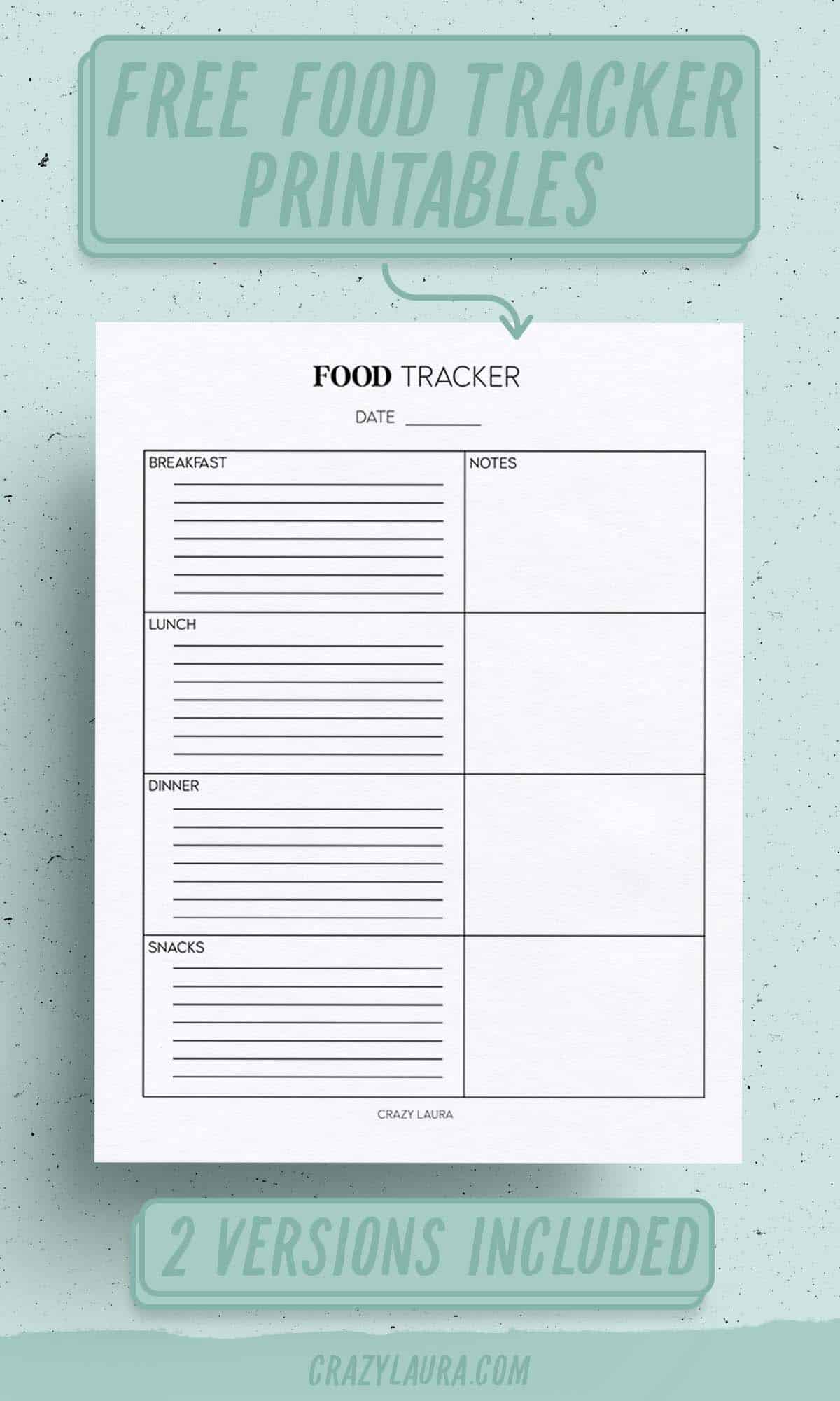 simple food tracker pdfs