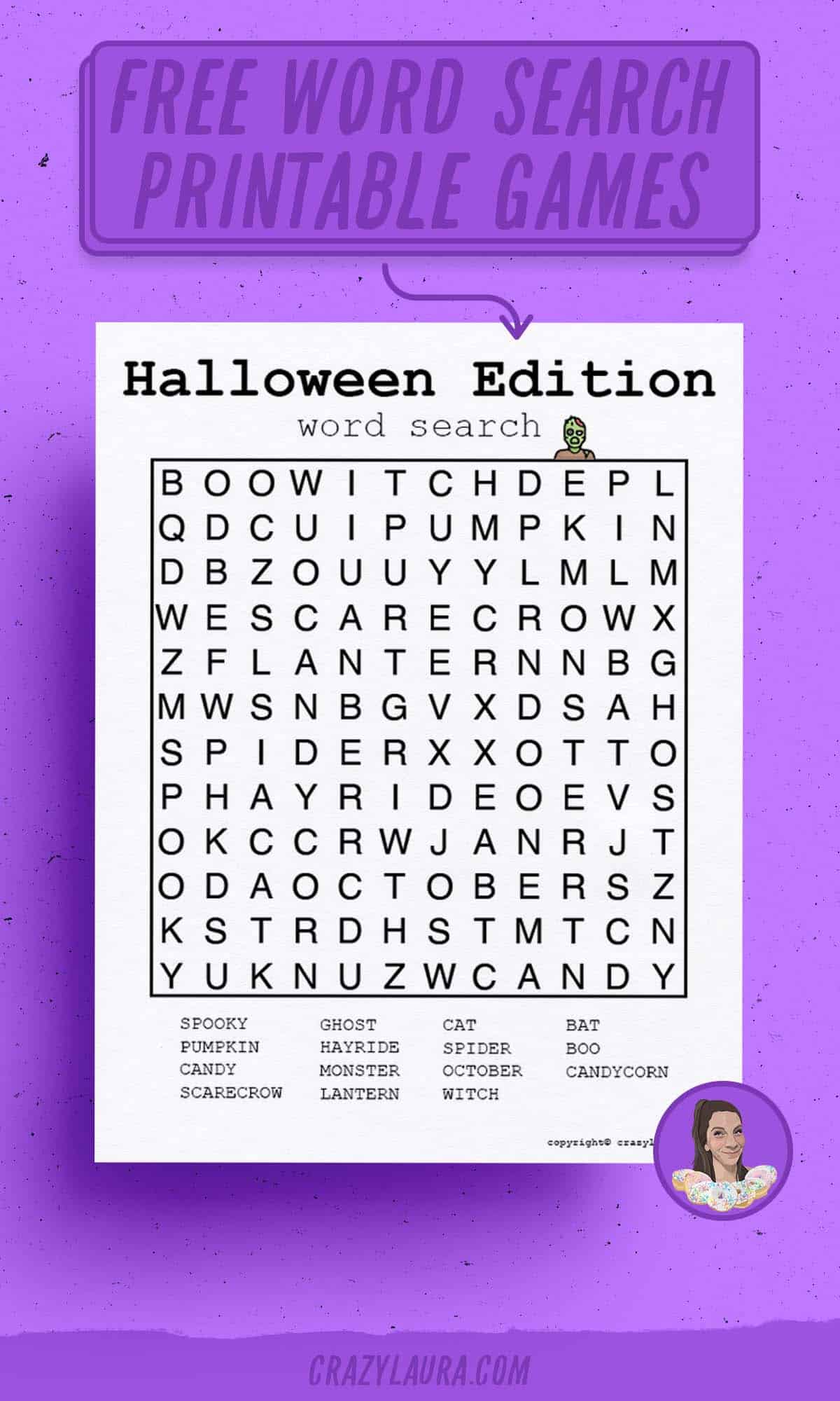 kids halloween word search game sheets