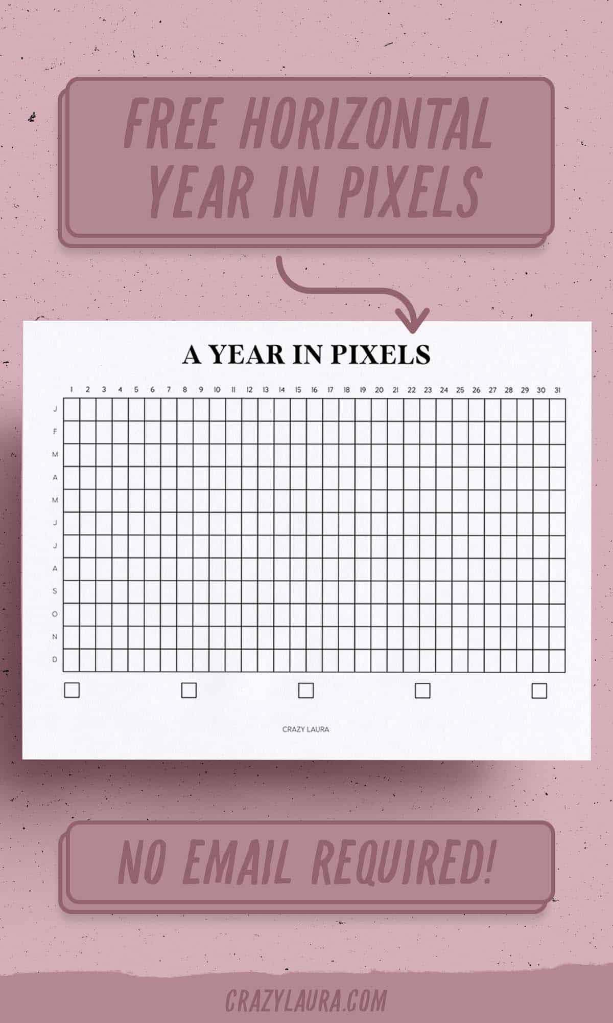 horizontal year in pixel tracker