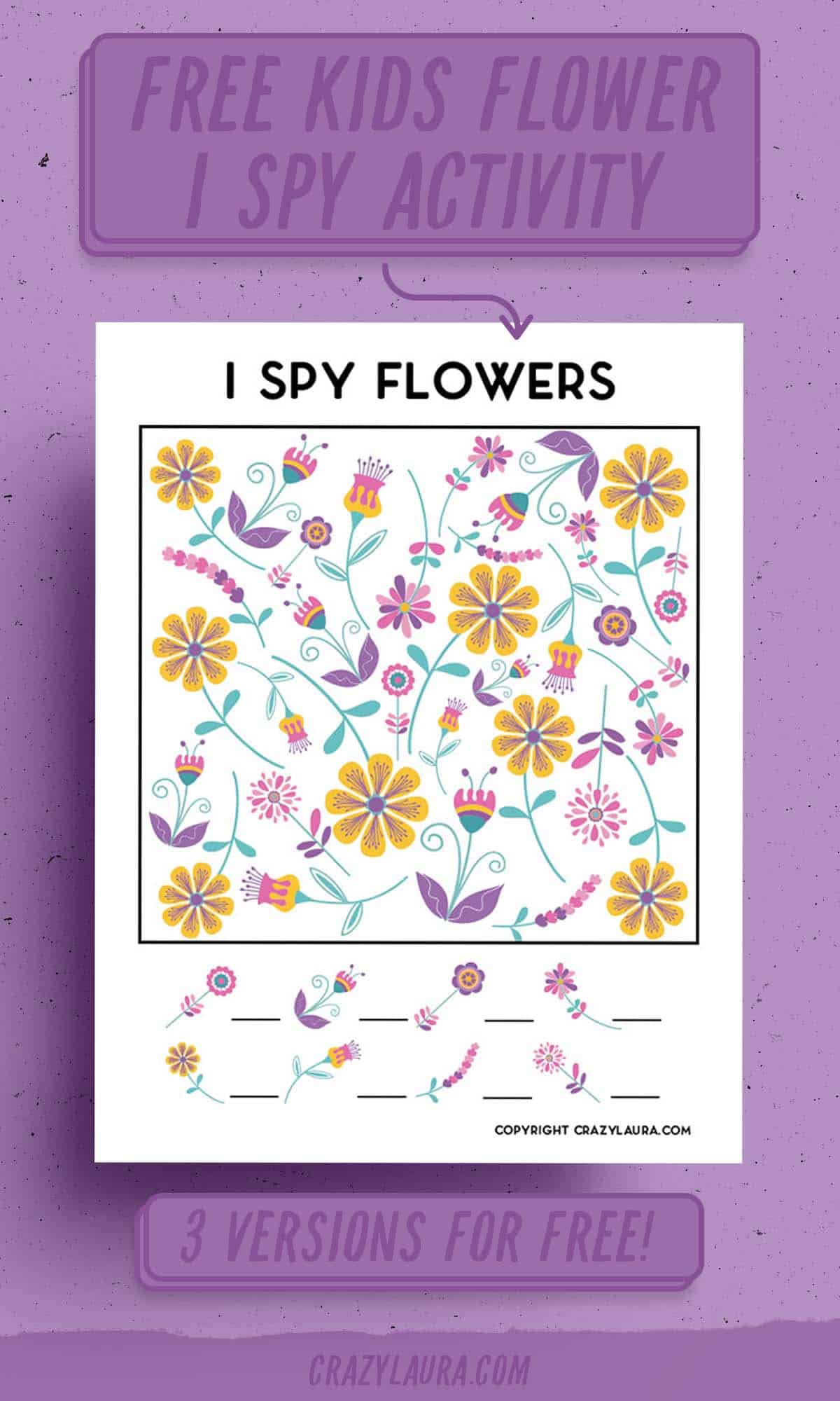 kids I spy flower templates to print