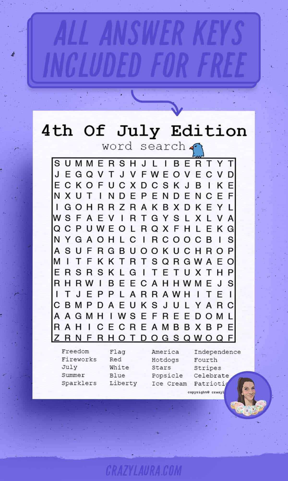 free 4th of july themed word search