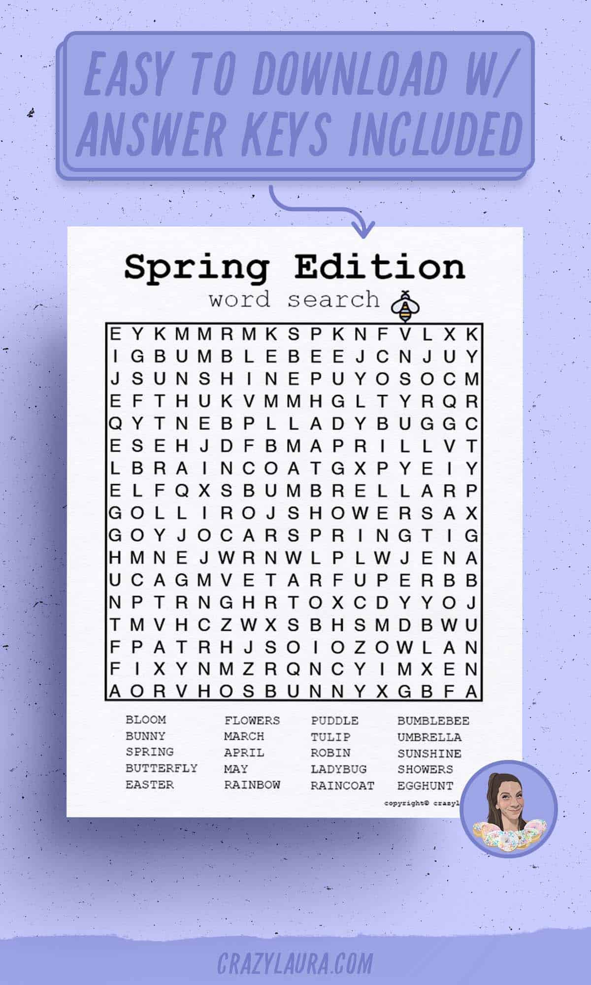 spring word search to download