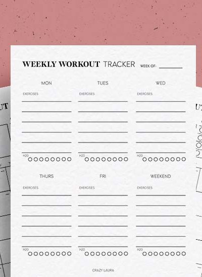 easy to use workout planner pages