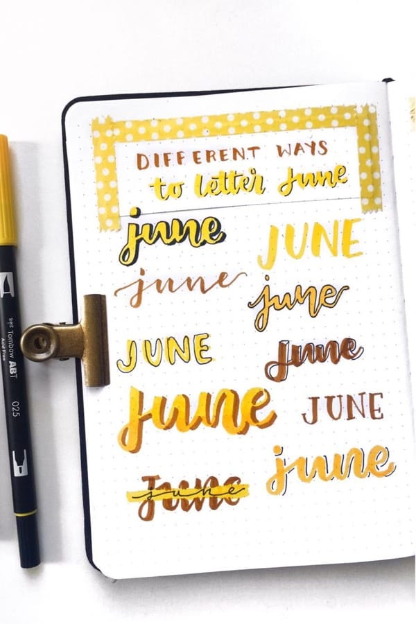 yellow june headers for journal spreads