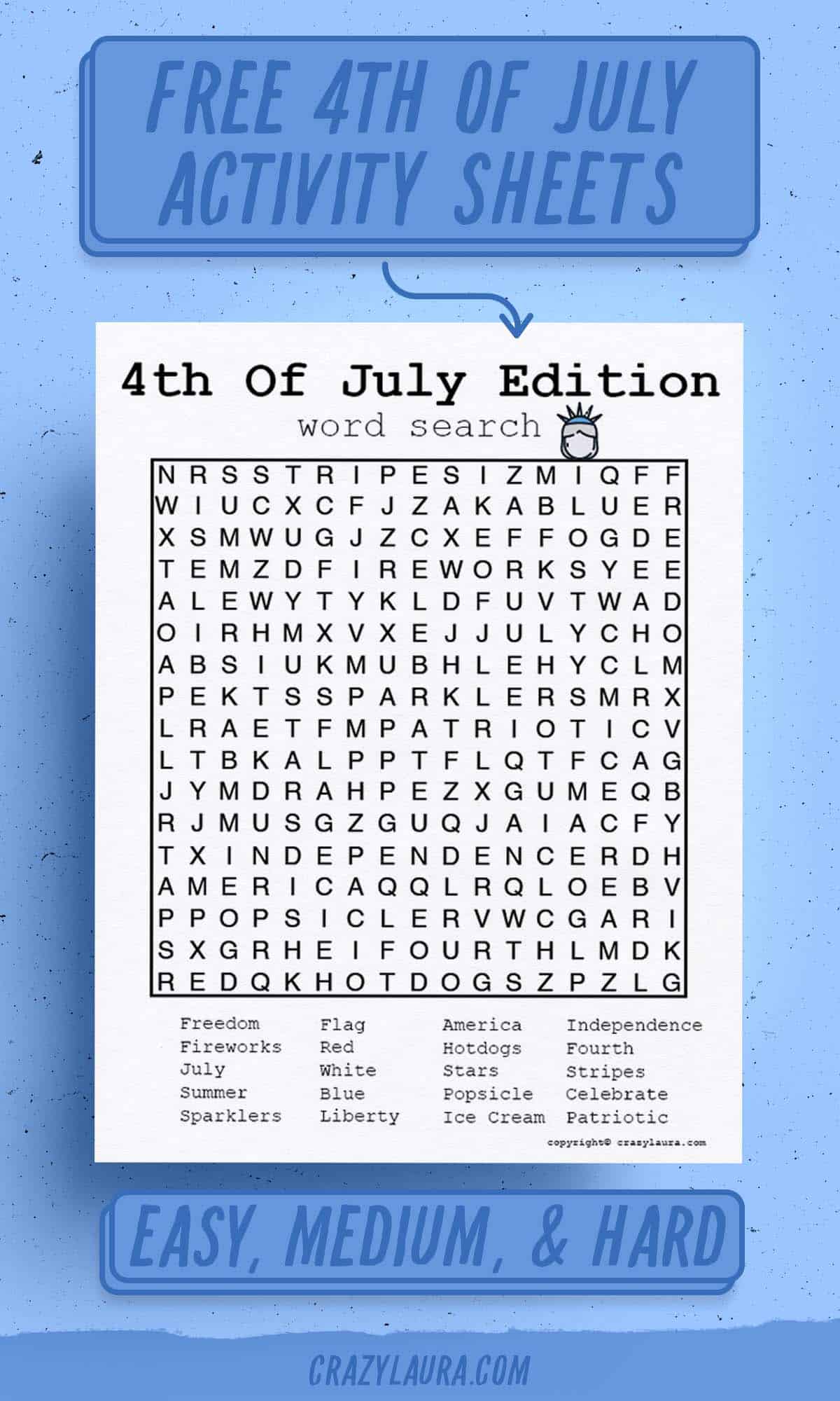 fun and free word search printables