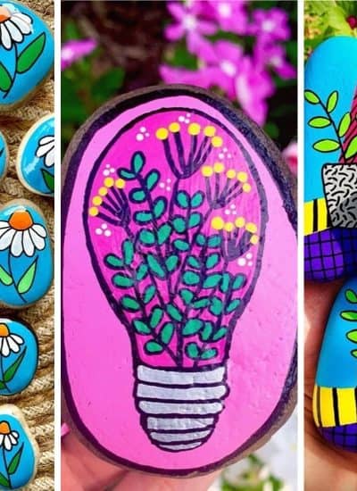 creative flower painted rock ideas