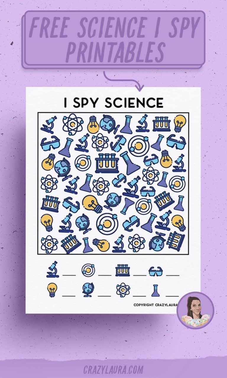 Free Science I Spy Printable Game Sheets For Kids - Crazy Laura