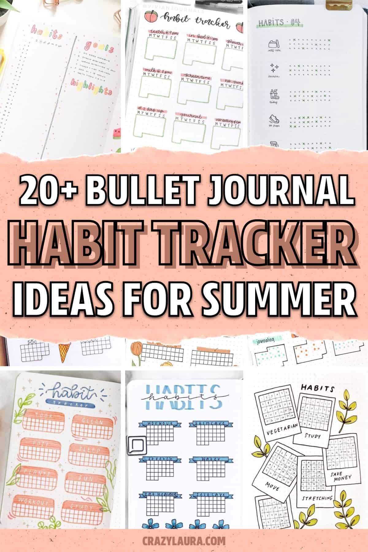 best summertime journal habit trackers