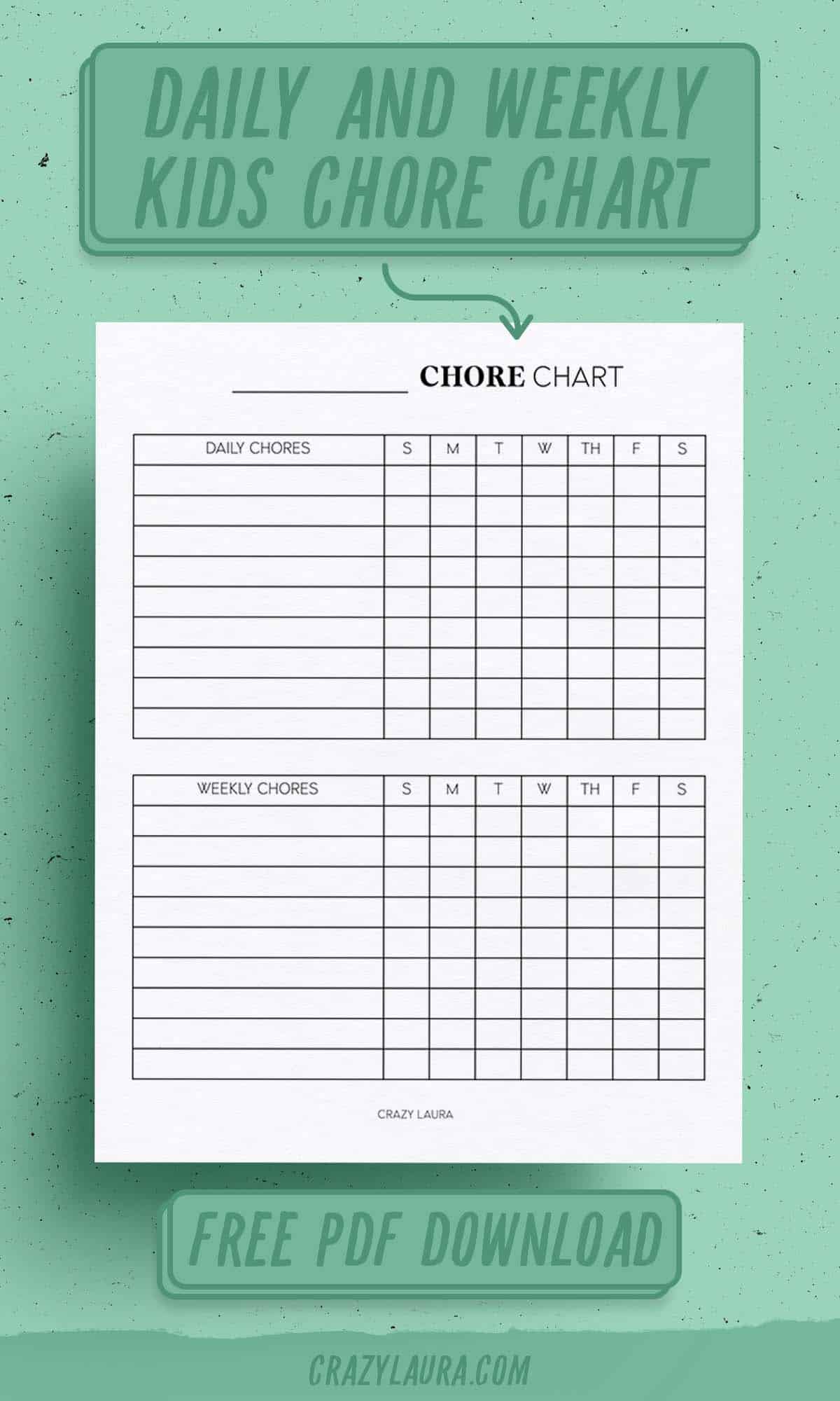 weekly and daily chore trackers
