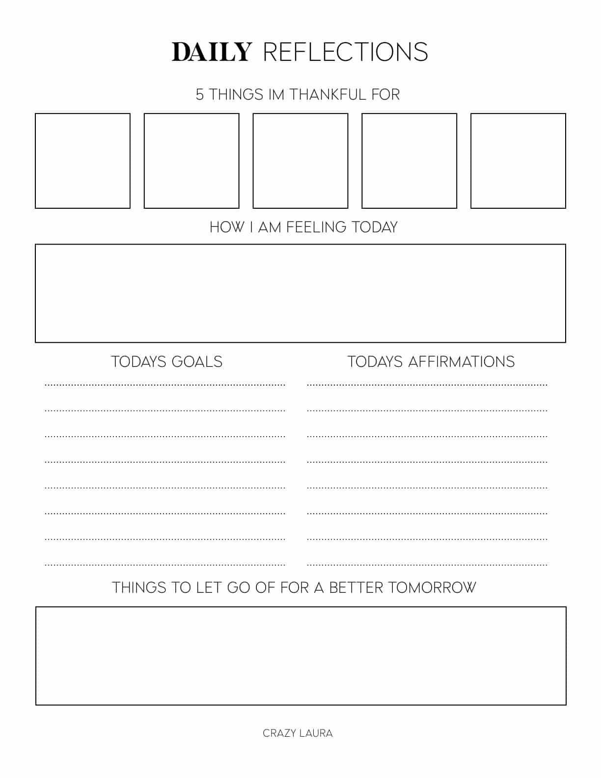 free daily reflection journal printable
