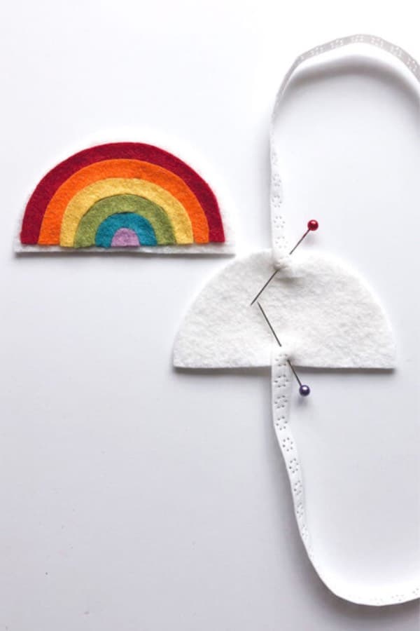 rainbow felt bookmark project