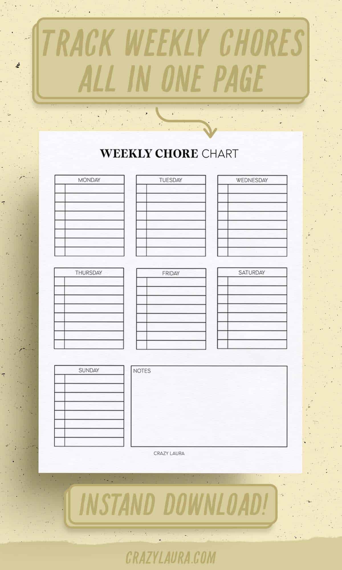 free pdf chore charts for kids