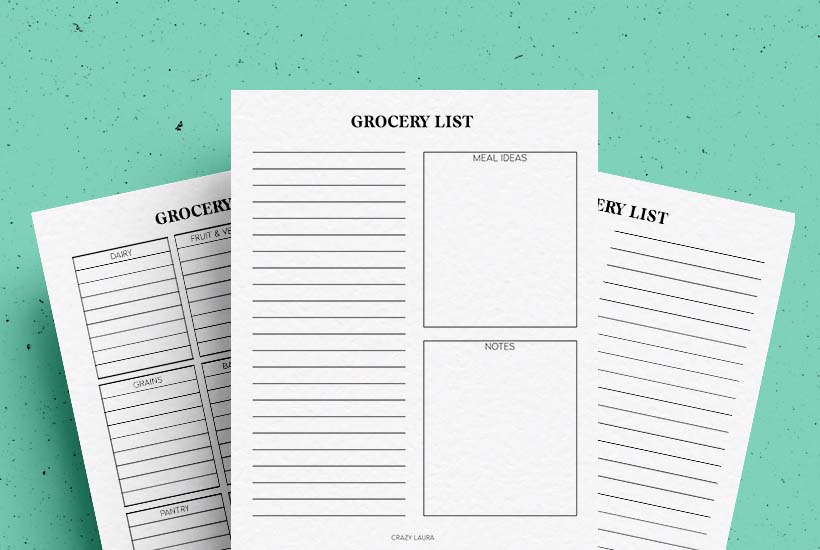 Free Grocery List Printable With Three Versions