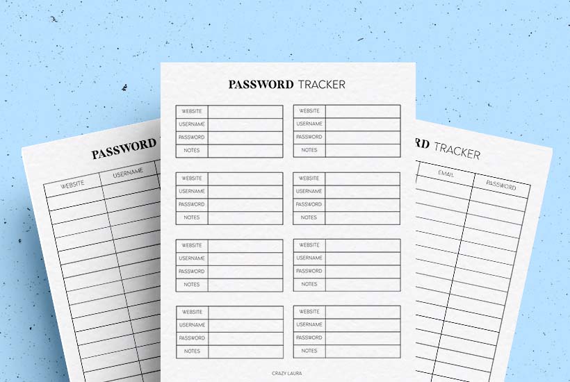 Free Password Tracker Printable With 2 Versions