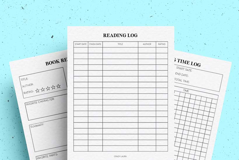 Free Reading Log and Book Review Printable Pages