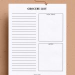 grocery list with meal planner printable