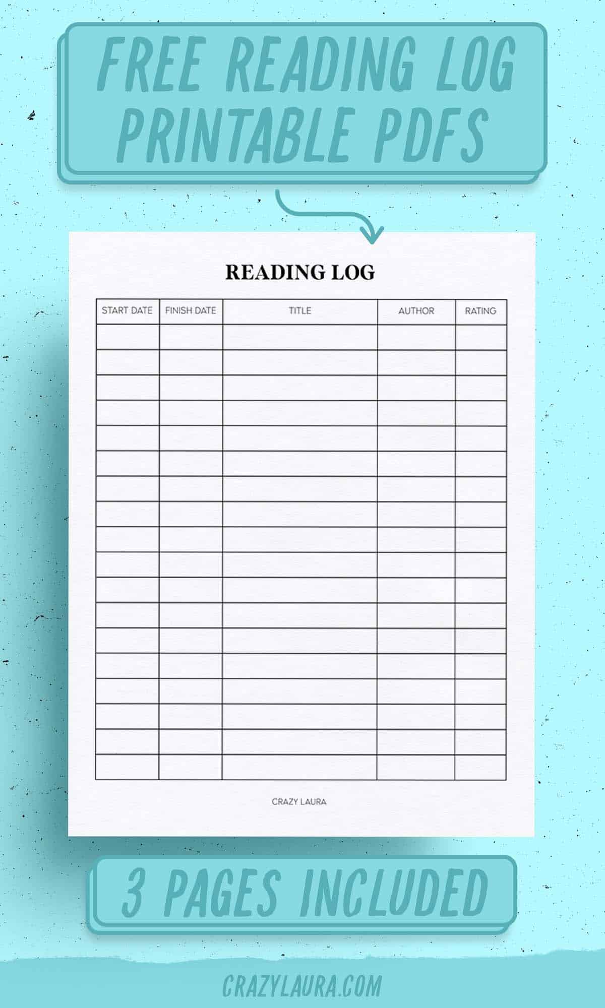 free reading book log for kids