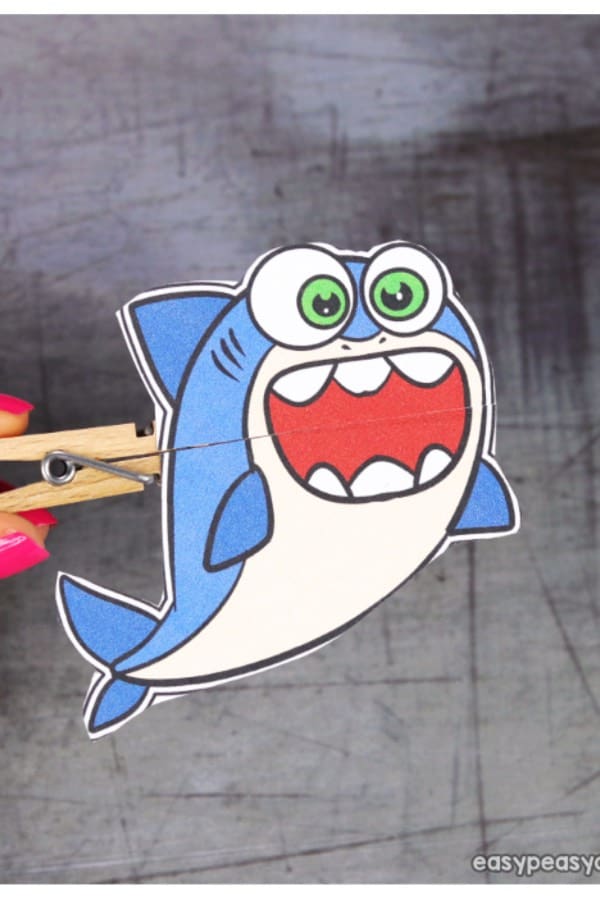 easy clothespin shark craft