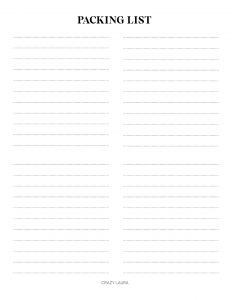 Free Travel Planner Printable & Packing List Tracker Sheets - Crazy Laura