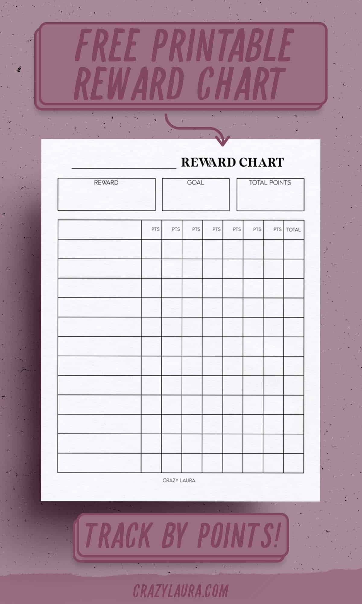 simple reward chart printable
