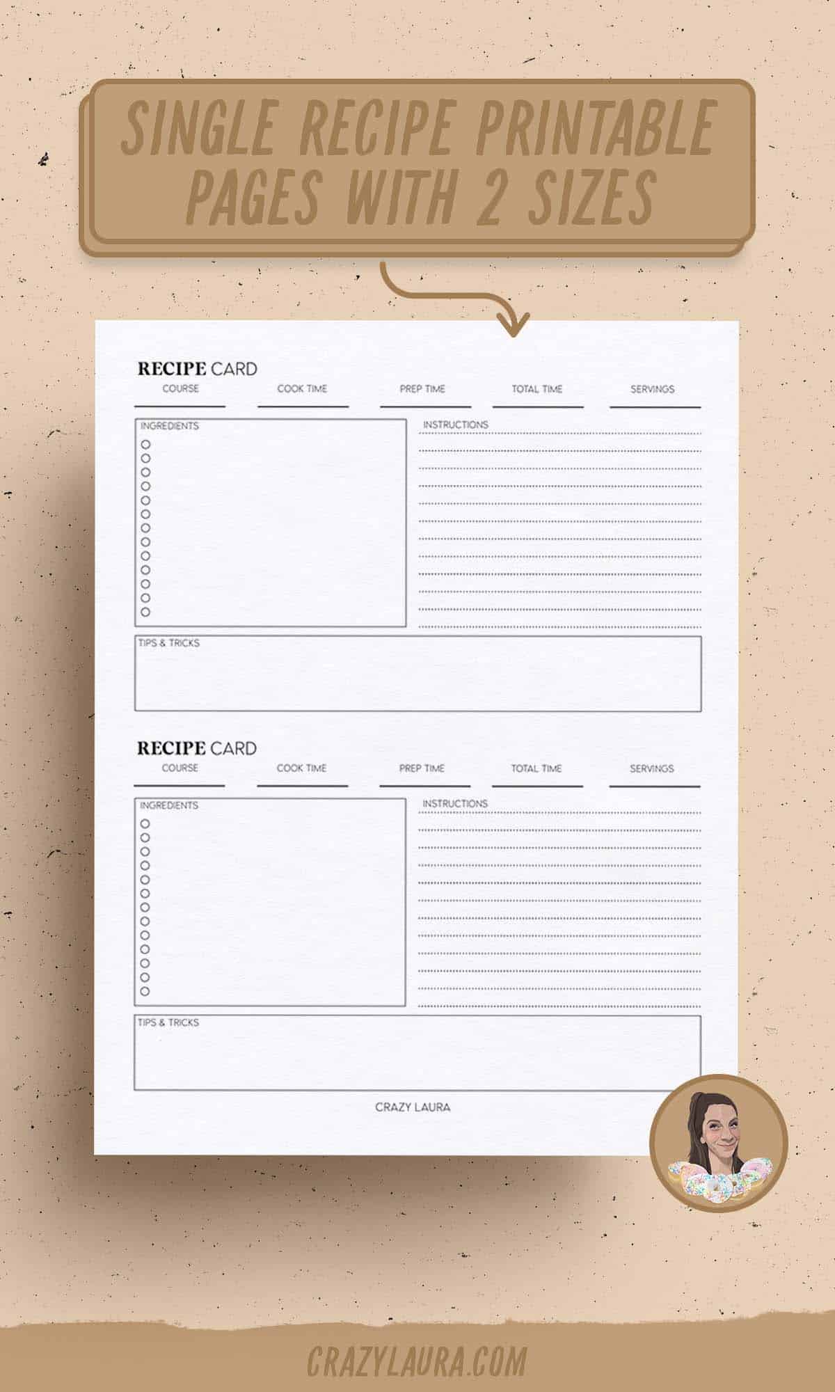 free recipe printable pages