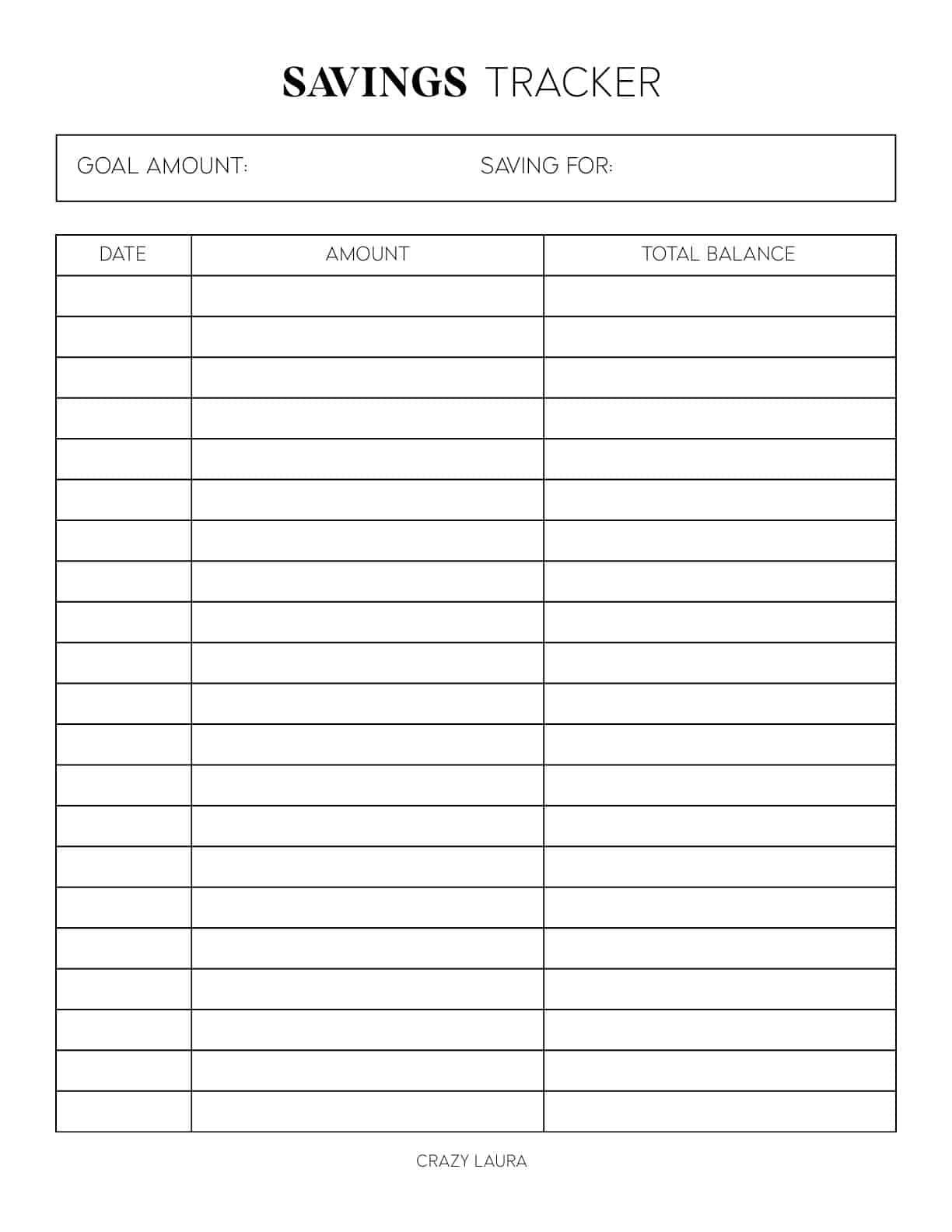 free simple savings tracker 
