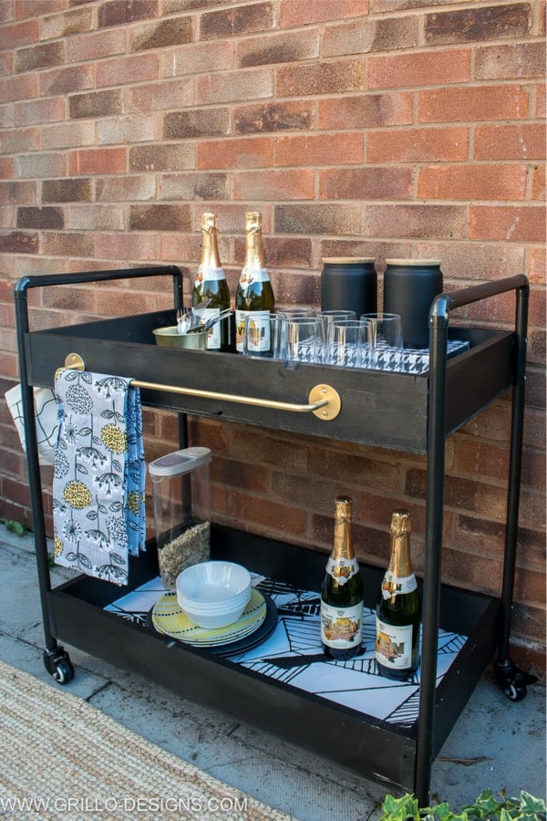 do it yourself rolling bar cart