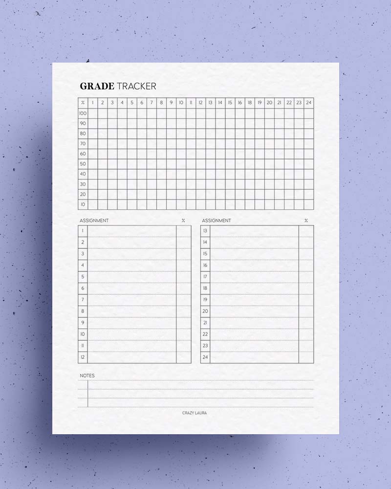 student grade tracker pdf