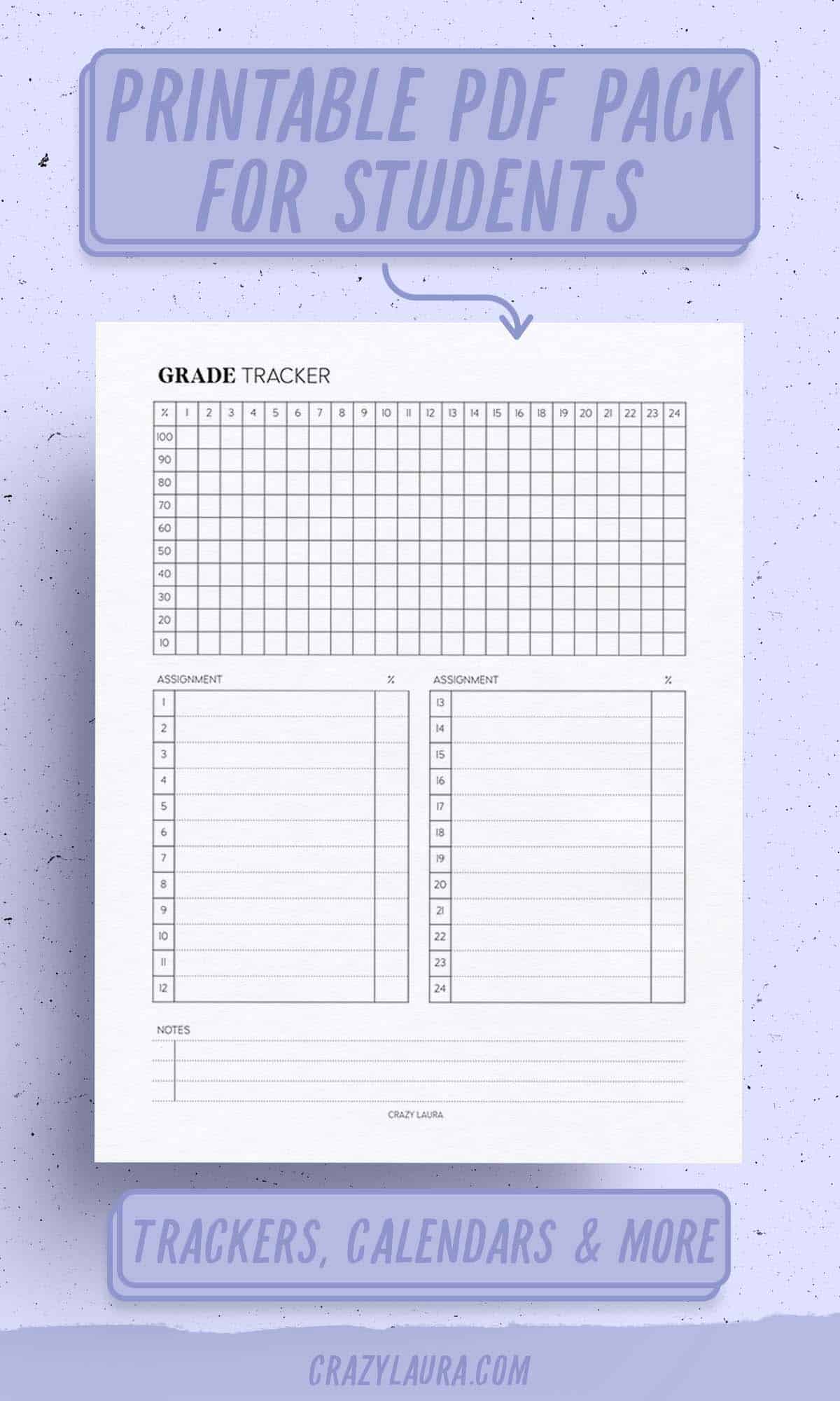 student planner printable pack