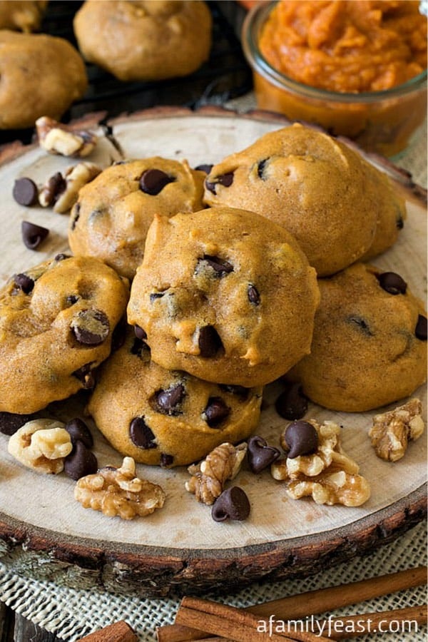 chocolate chip cookies with pumpkins