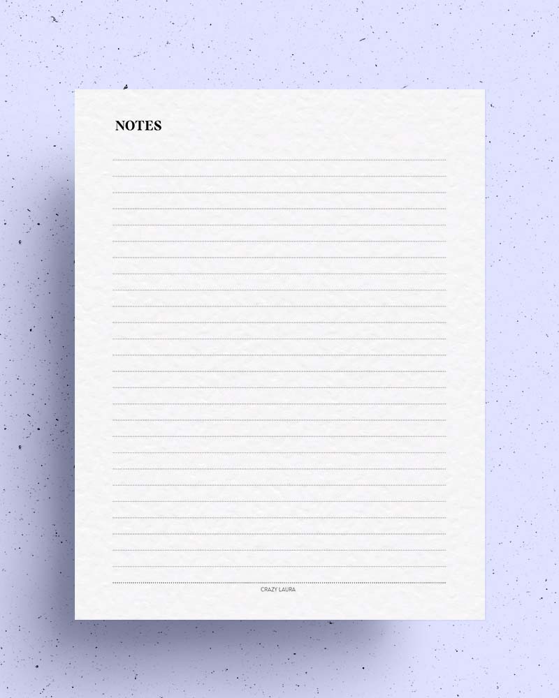 blank notes sheet for students