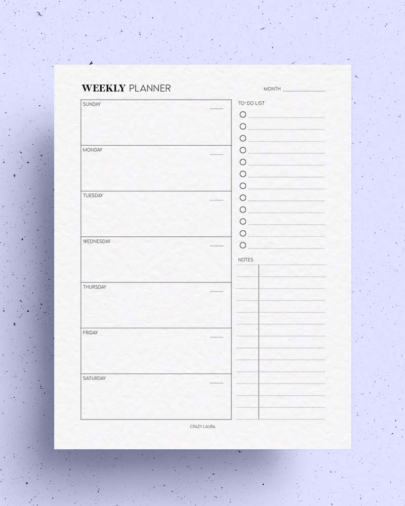 printable planner page