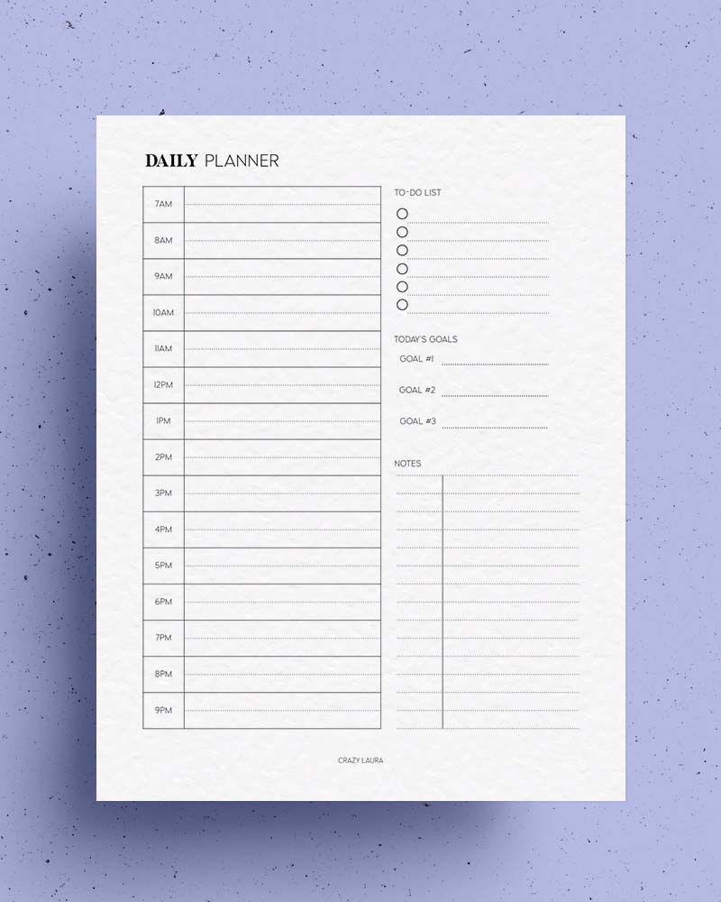 daily planner printable pdf