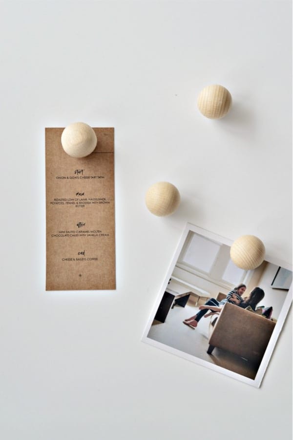 do it yourself fridge magnets with wood balls
