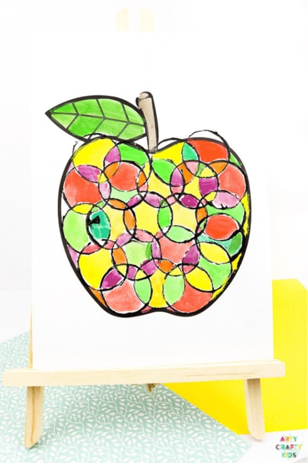 back to school apple shaped kids art