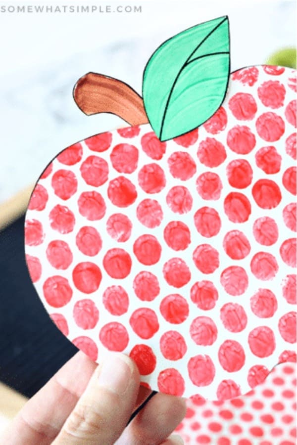 painting activity for kids with apple shape