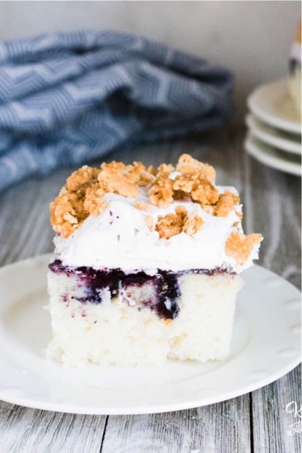sheet cake recipe with blueberry poke filling