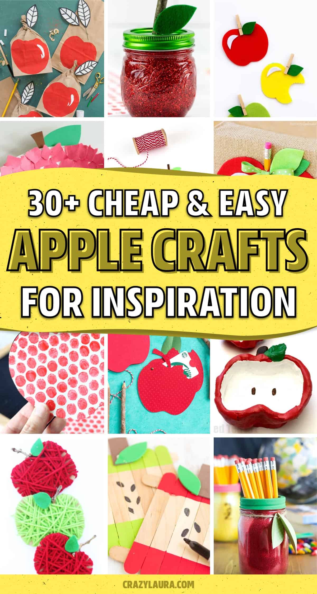 low cost apple crafts for kids