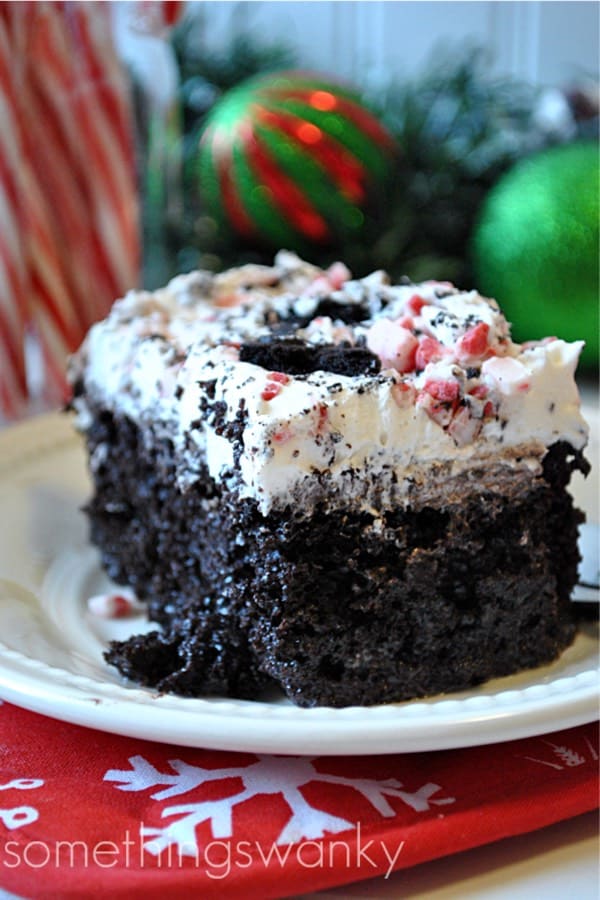 christmas recipe tutorial for easy poke cake