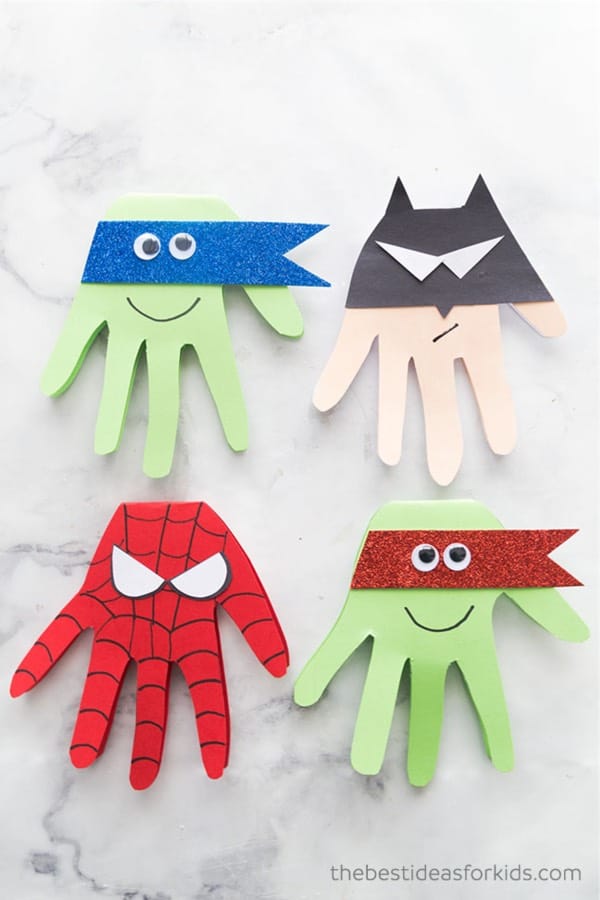fun superhero shapes made with paper