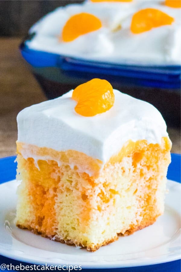 sheet cake with orange poke filling