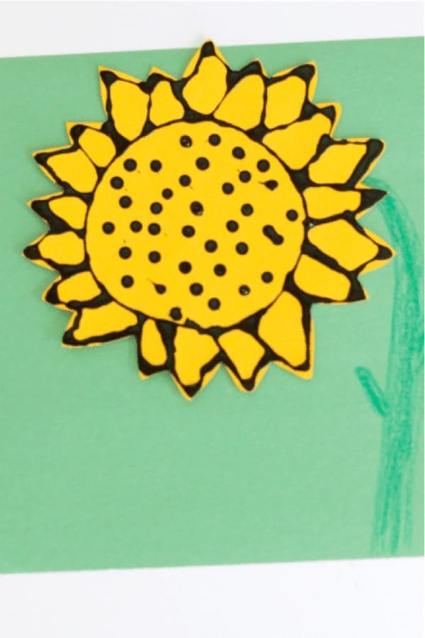 craft tutorial for sunflowers using black glue