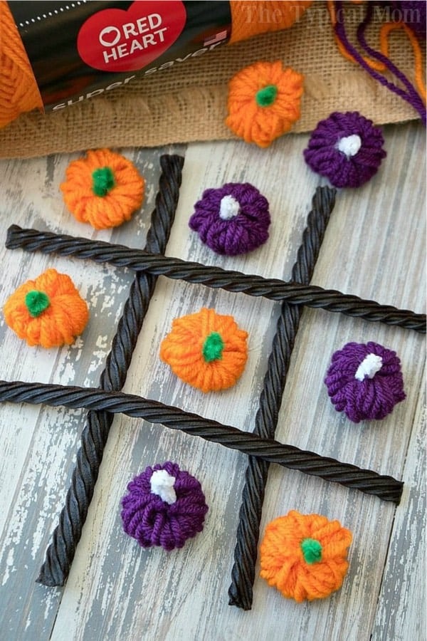 fall craft project example with yarn