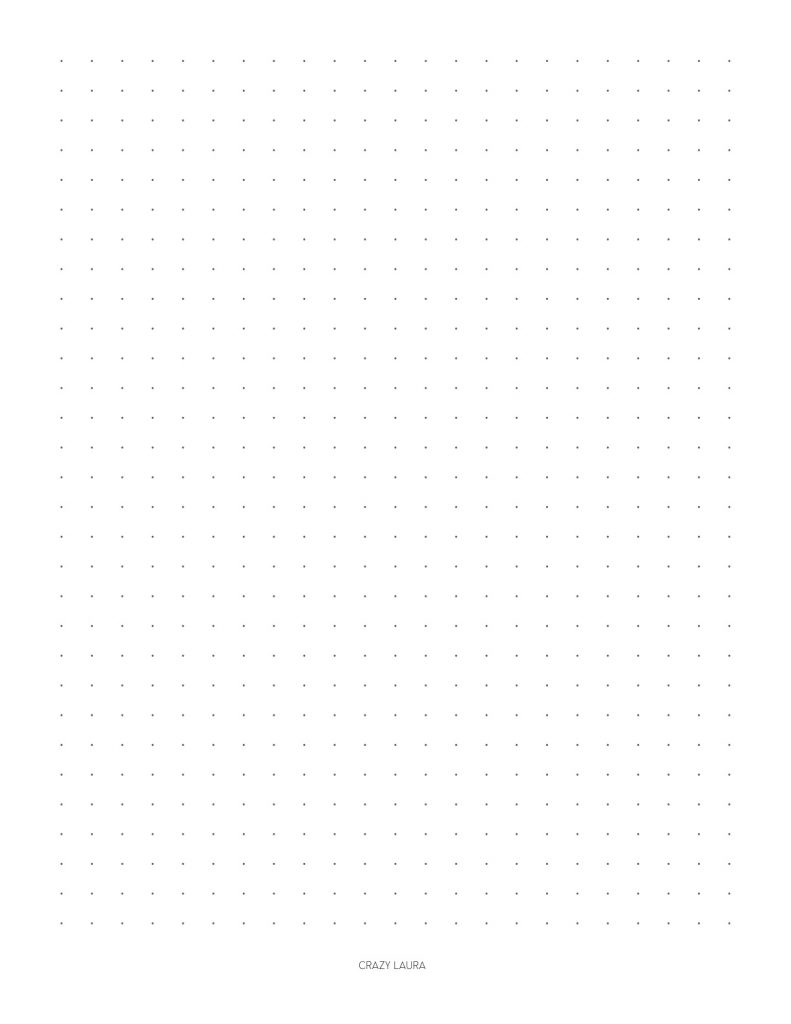 Free Dotted Grid Paper Printable With Two Sizes - Crazy Laura