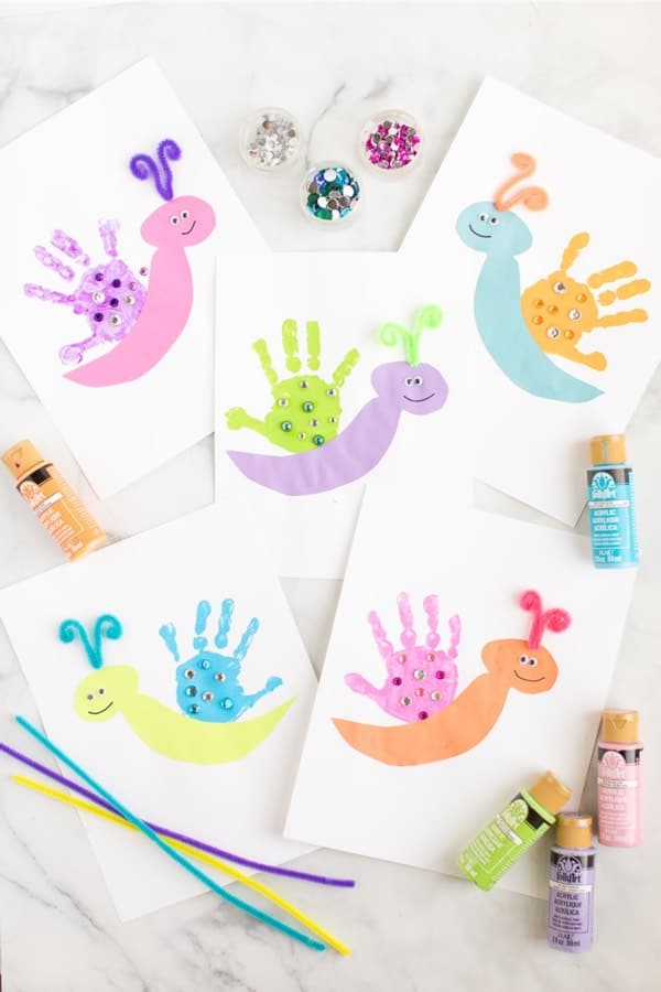creative paint project with handprint butterflies