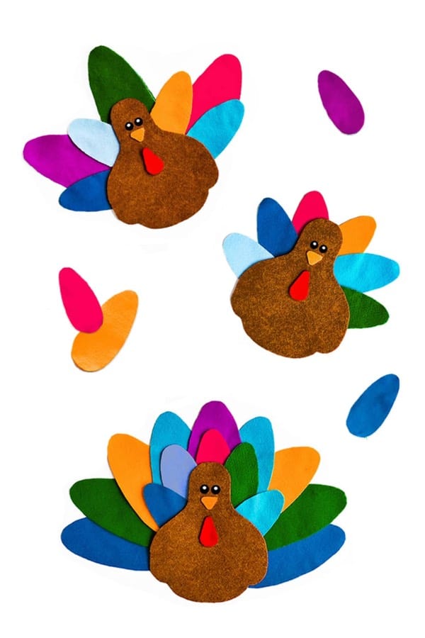 creative turkey craft made with felt