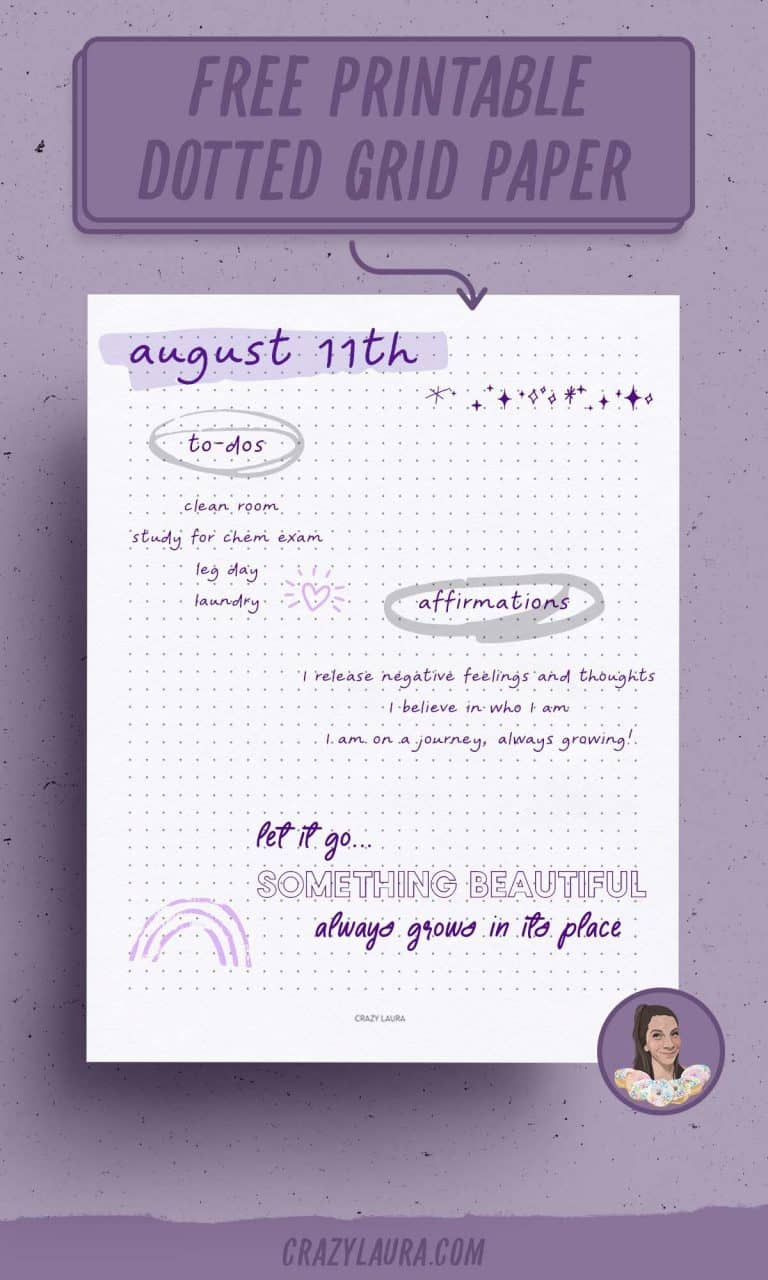 Free Dotted Grid Paper Printable With Two Sizes - Crazy Laura