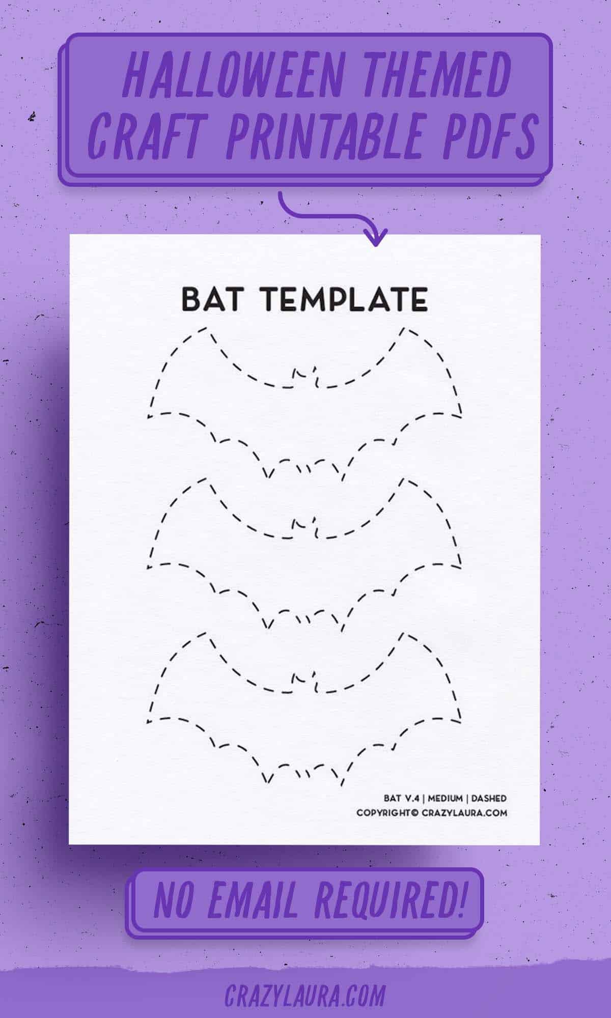 pdf sheet to print for halloween bat shape